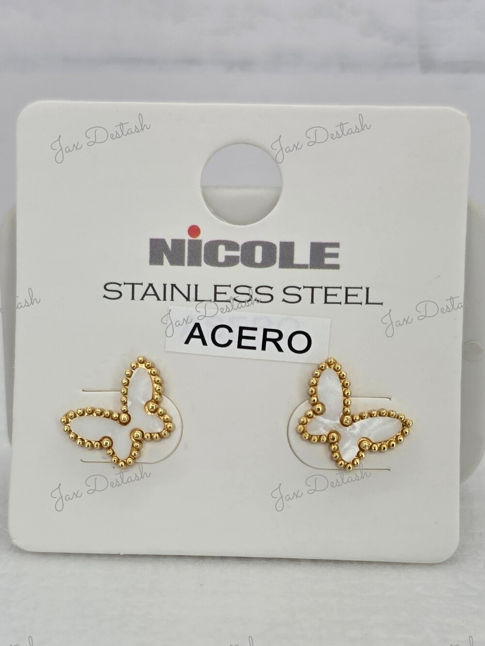 Nicole Gold Tone Butterfly Stud Earrings ER3000
